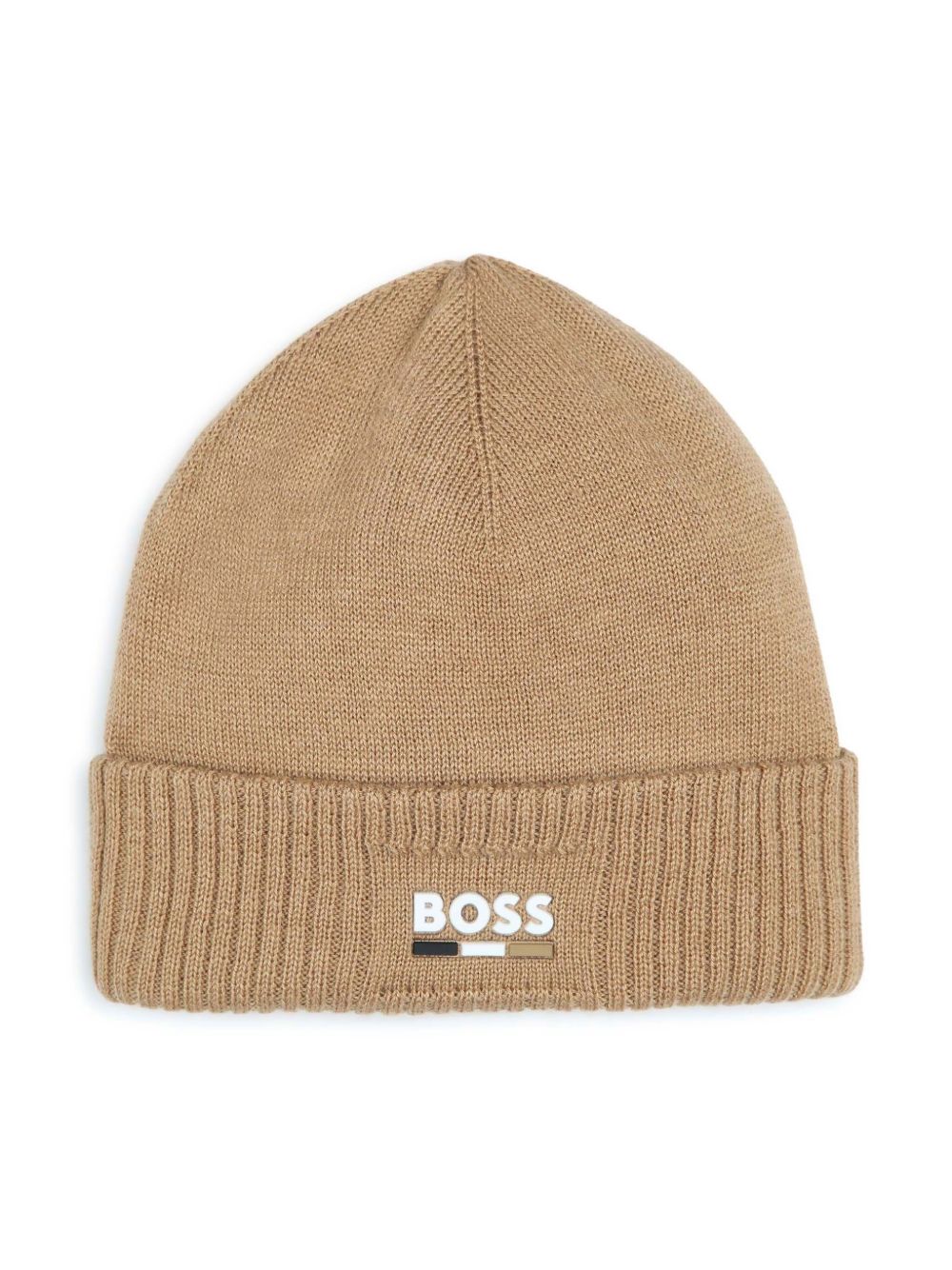 BOSS Kidswear logo印花针织套头帽 - 中性色