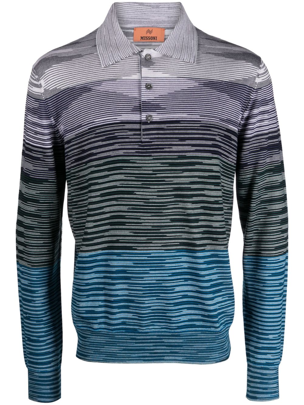 Missoni 条纹羊毛polo衫 - 蓝色