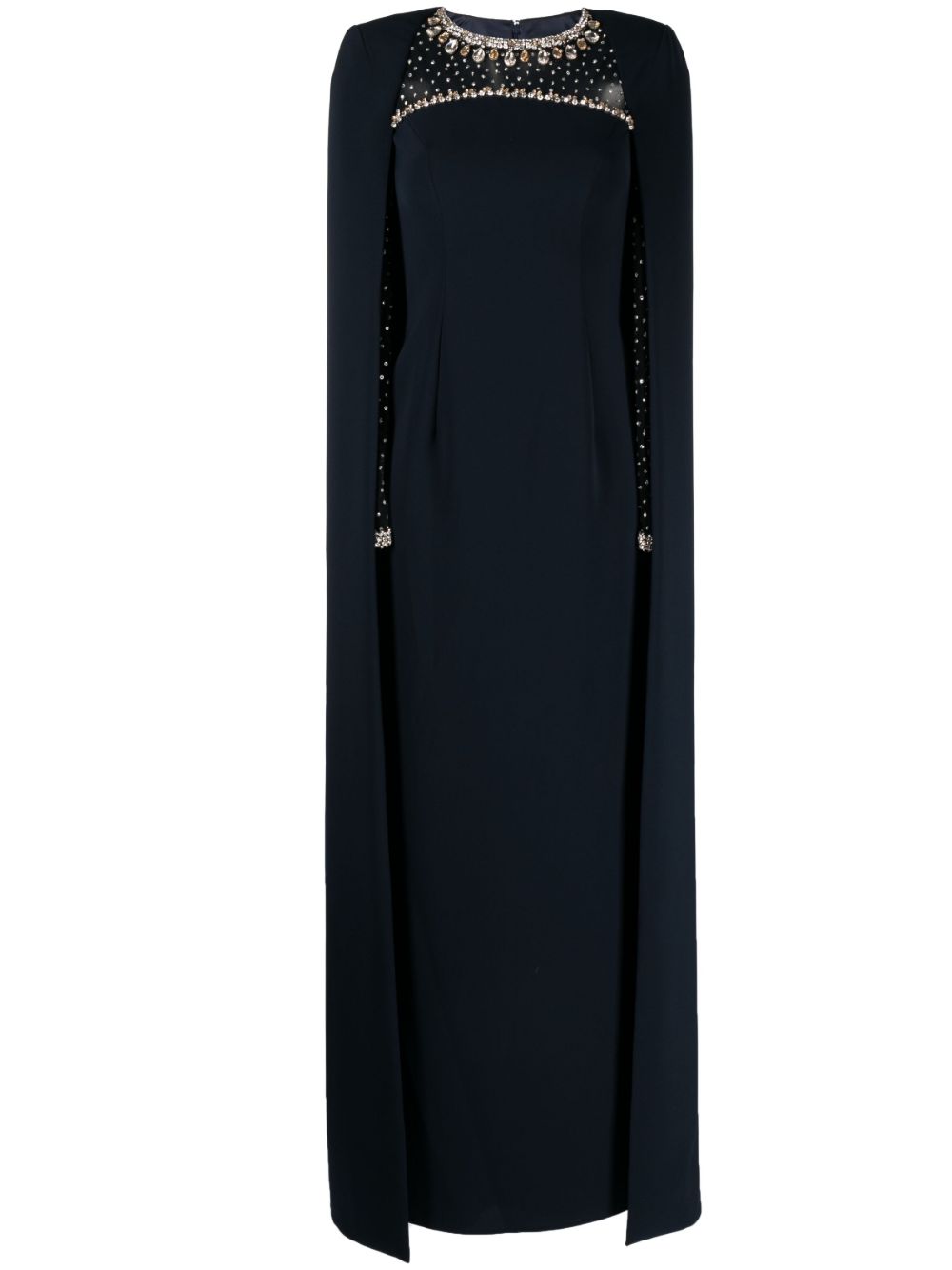 Jenny Packham Loretta 亮片缀饰斗篷式礼服 - 蓝色