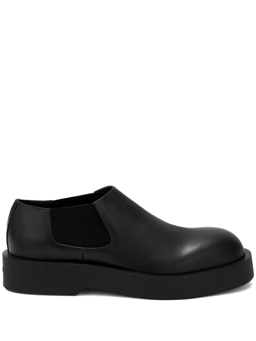 Jil Sander 圆头皮质乐福鞋 - 黑色