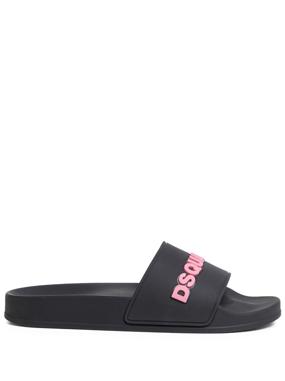DSQUARED2 logo印花拖鞋 - 黑色