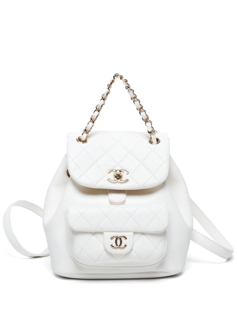 CHANEL Pre-Owned Duma 迷你双肩包（2020年代典藏款） - 白色