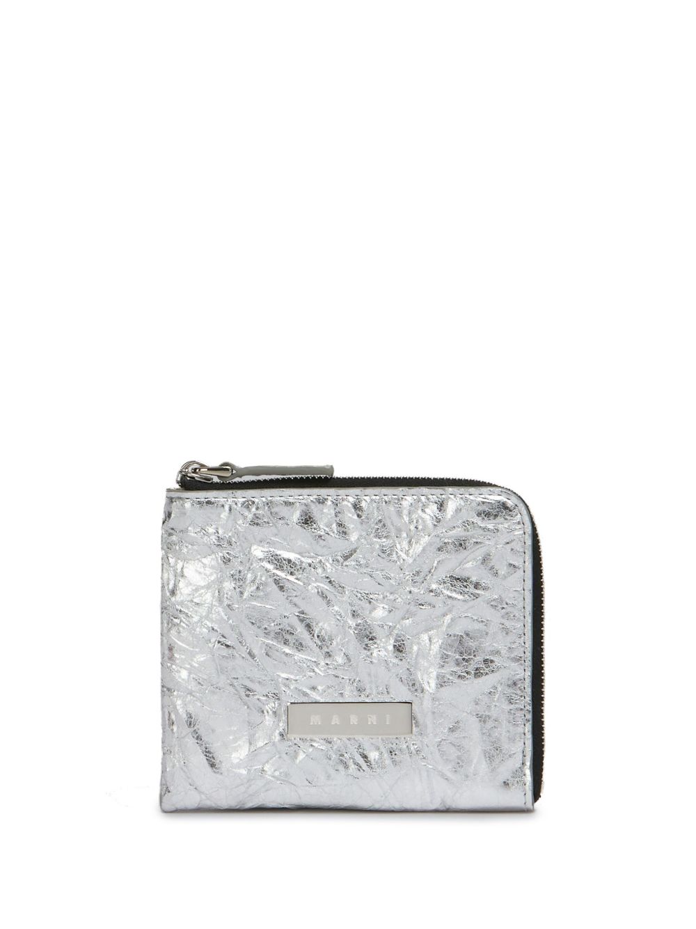 Marni logo标牌皮质钱包 - 银色