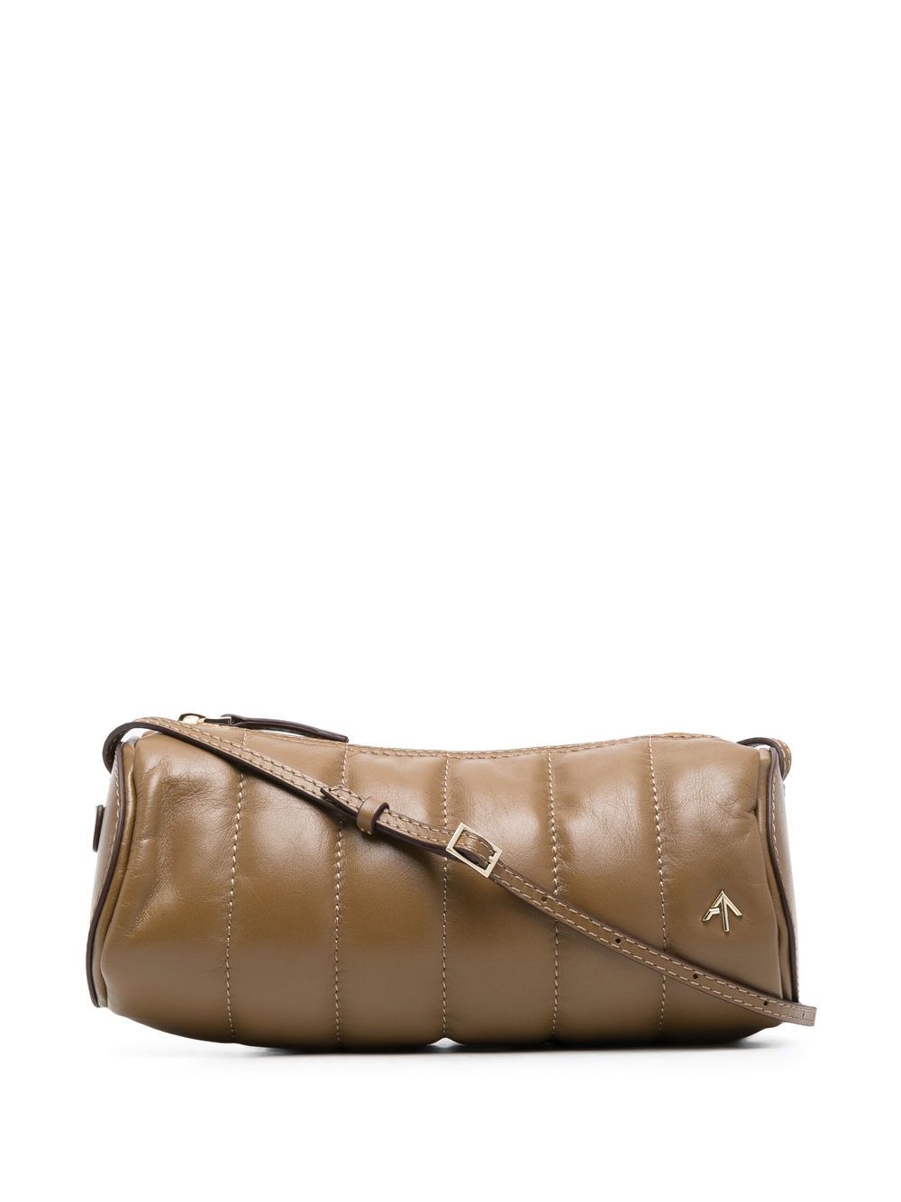 Manu Atelier Padded Cylinder 皮质单肩包 - 褐色