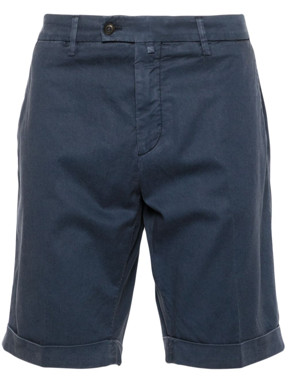 Corneliani 华达呢编织百慕大短裤 - 蓝色