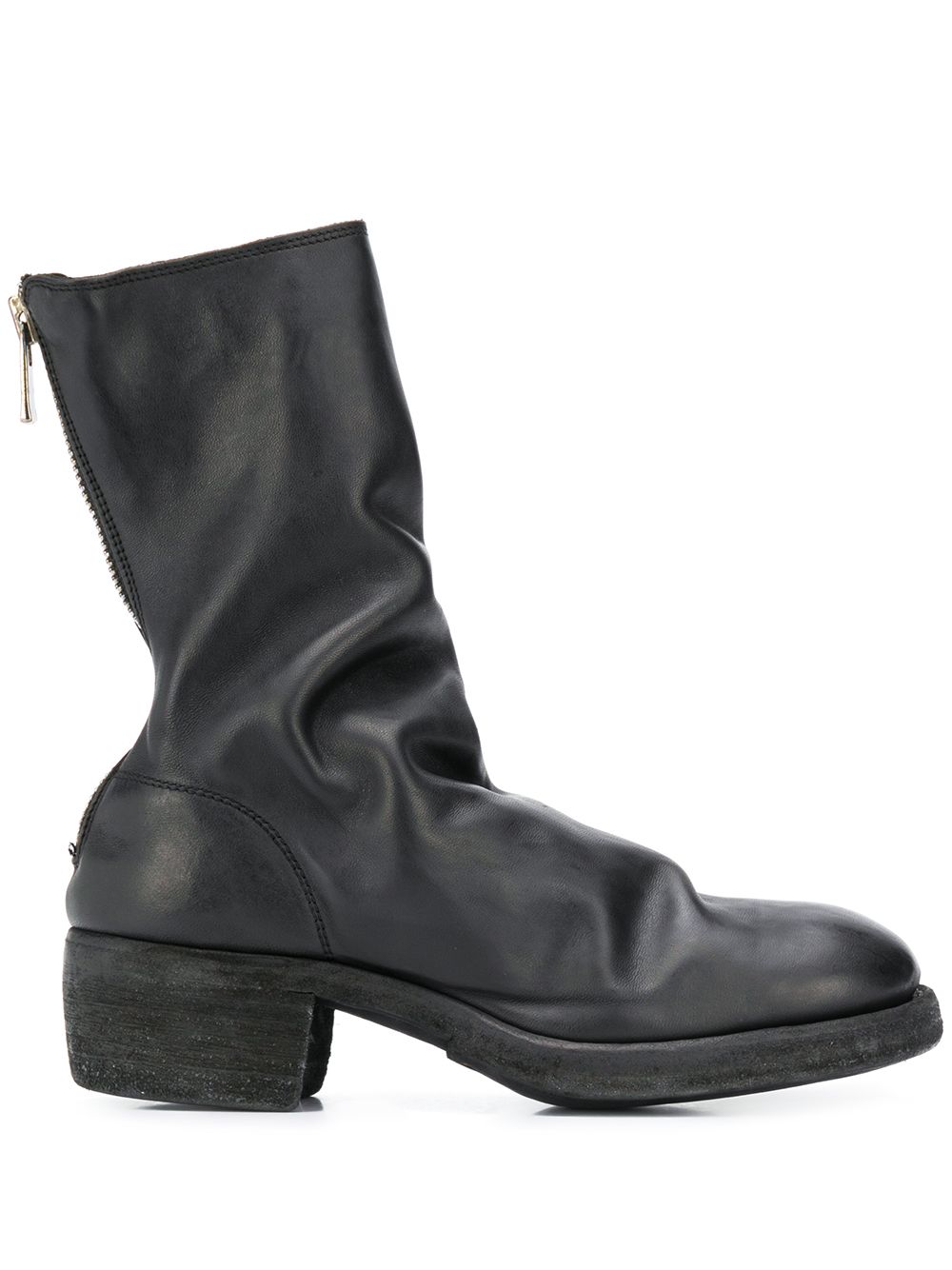 Guidi 788z 后置拉链中筒靴 - 黑色