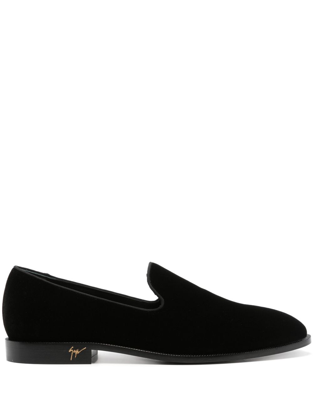 Giuseppe Zanotti Jean 丝绒乐福鞋 - 黑色