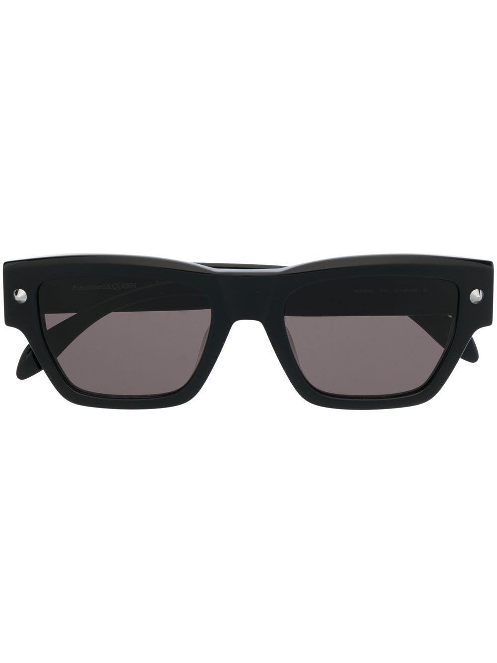 Alexander McQueen Eyewear logo雕刻方框太阳眼镜 - 黑色