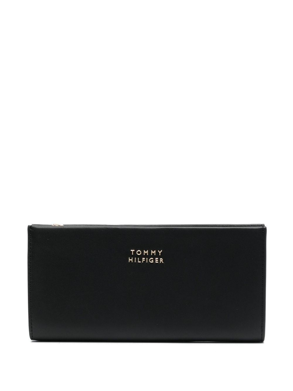 Tommy Hilfiger logo标牌皮质钱包 - 黑色