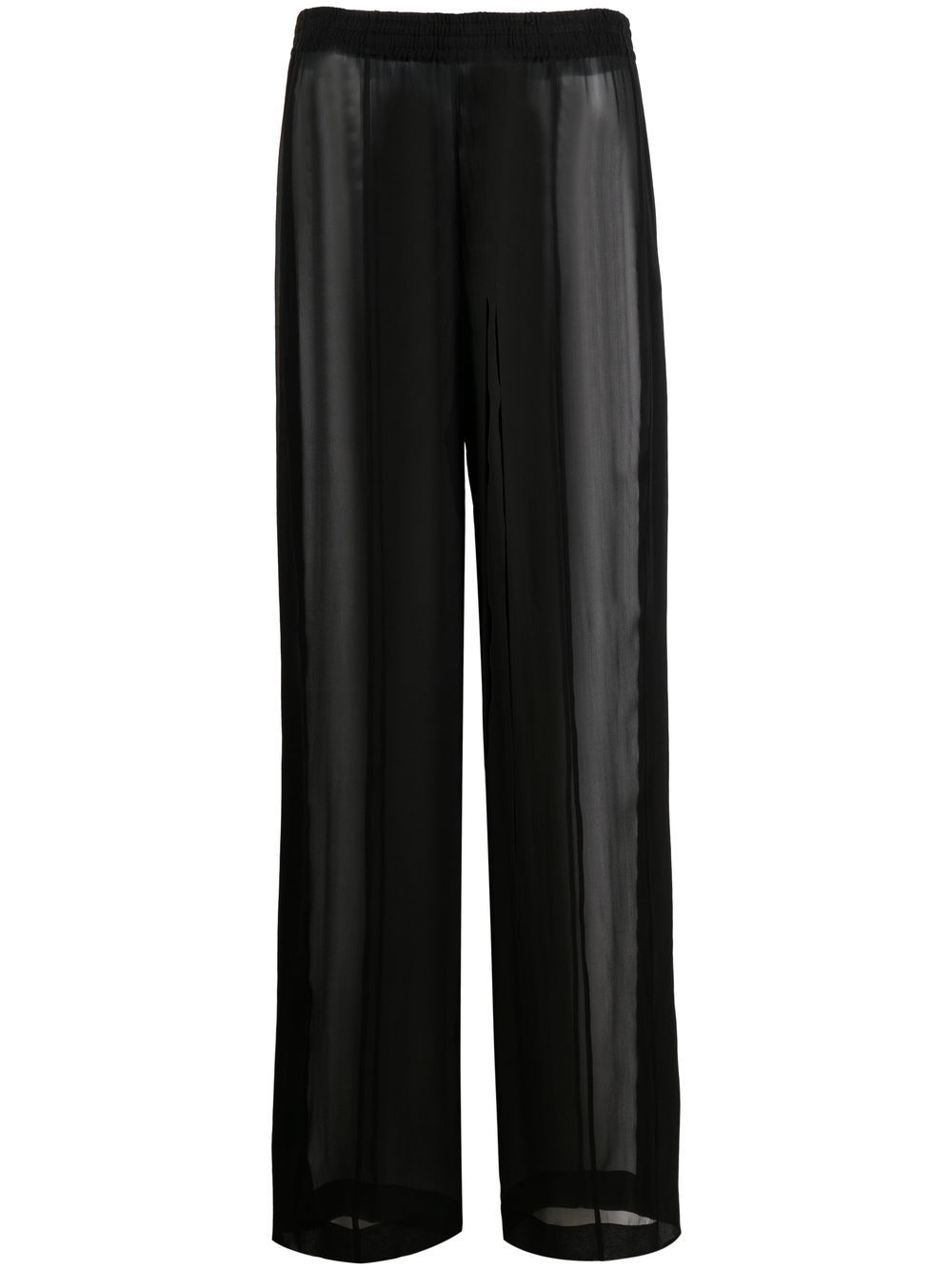 Saint Laurent 真丝直筒长裤 - 黑色