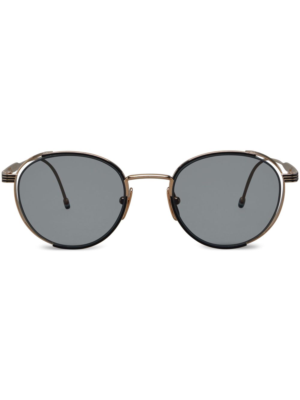 Thom Browne Eyewear 圆框太阳眼镜 - 黑色