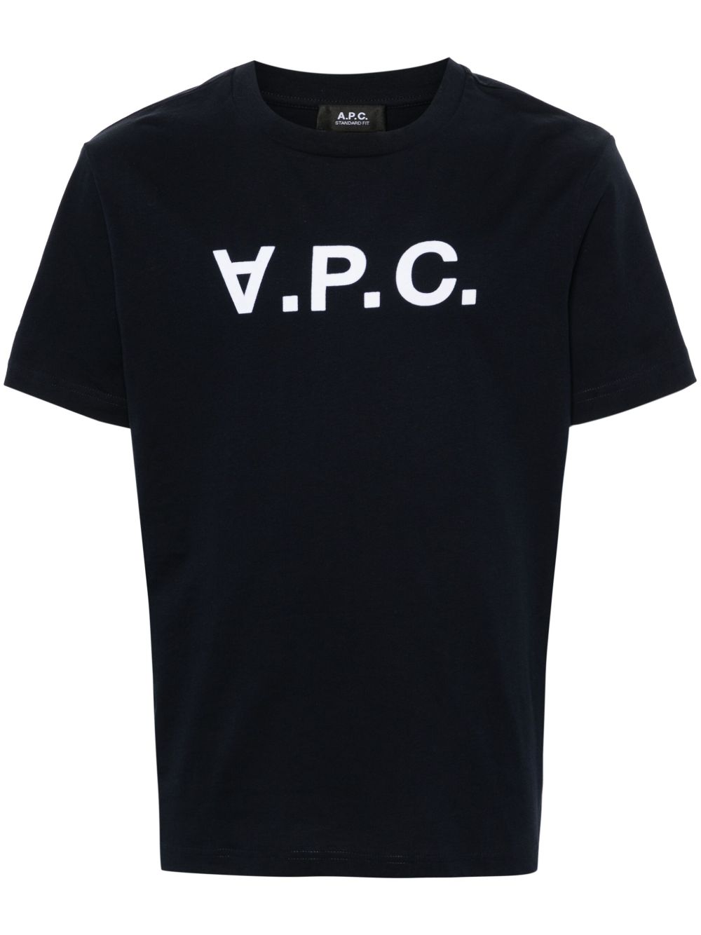 A.P.C. 植绒logo棉T恤 - 蓝色