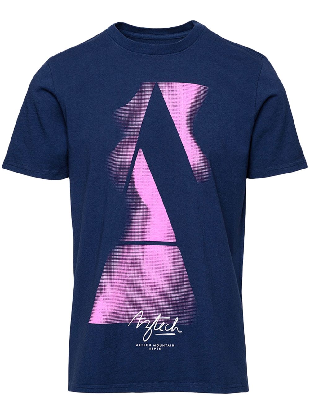 Aztech Mountain Altitude logo印花棉T恤 - 蓝色