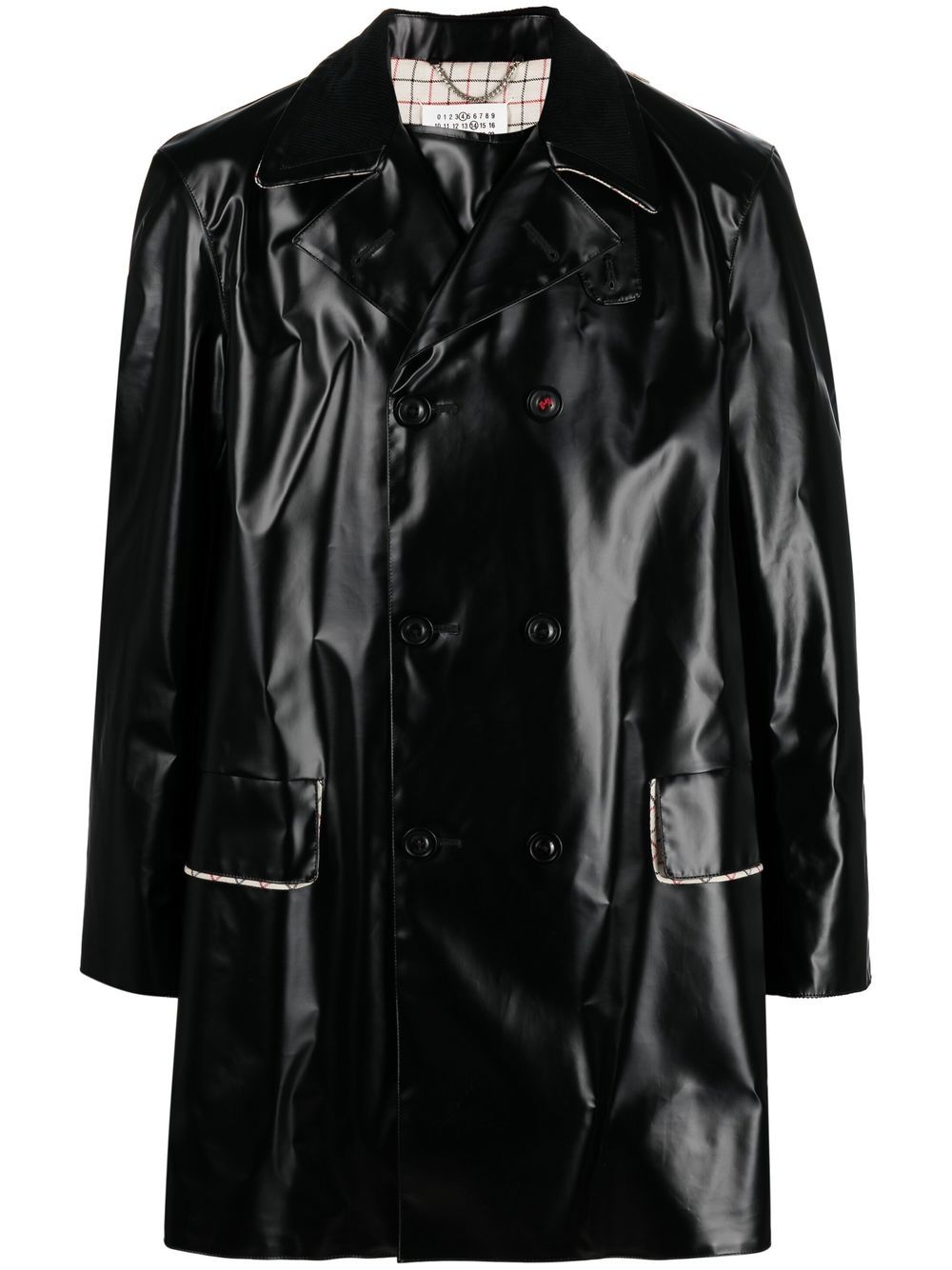 Maison Margiela 马丁·马吉拉时装屋 涂层双排扣外套 - 黑色