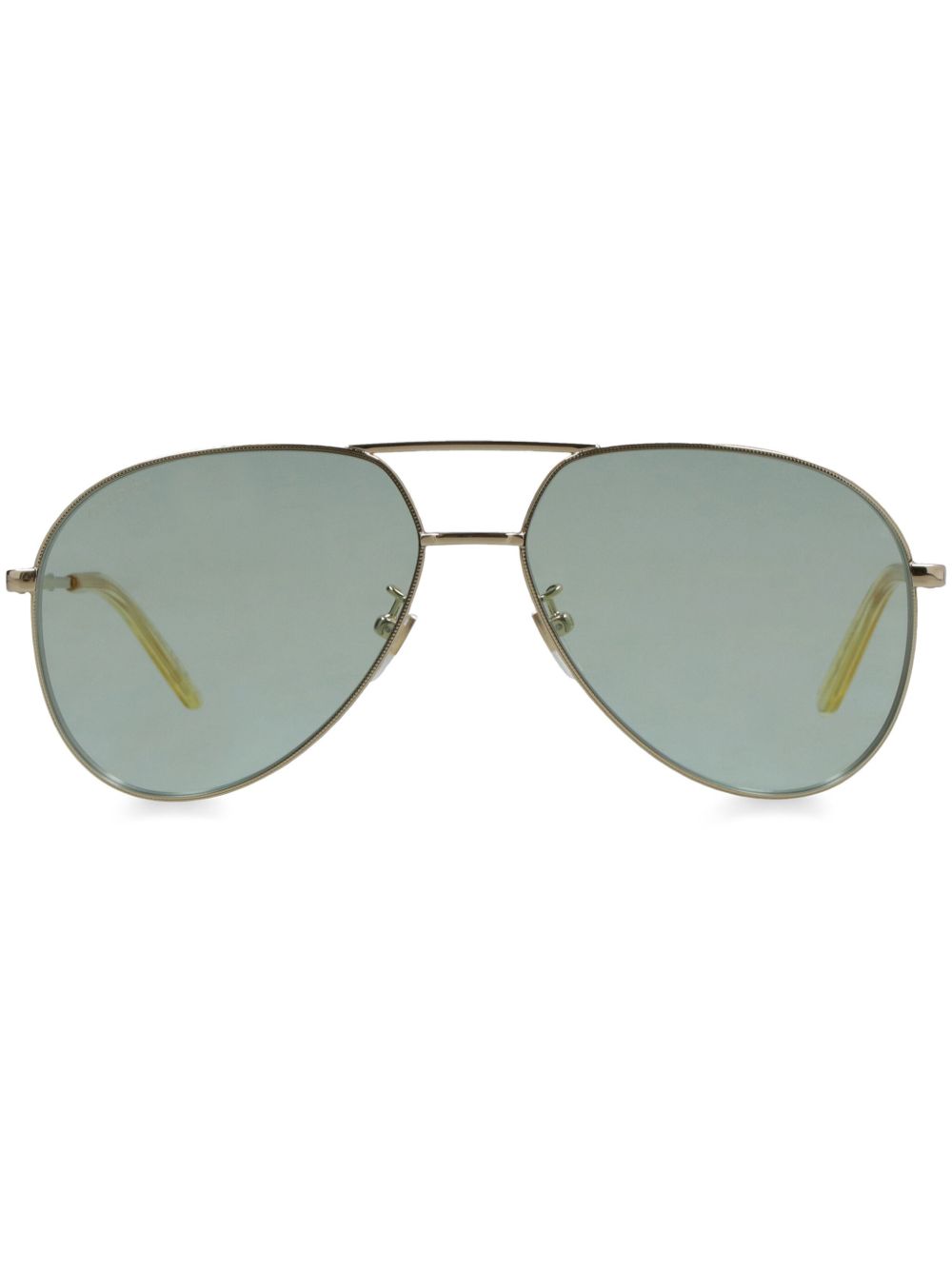 Gucci Eyewear 飞行员镜框金属太阳眼镜 - 金色