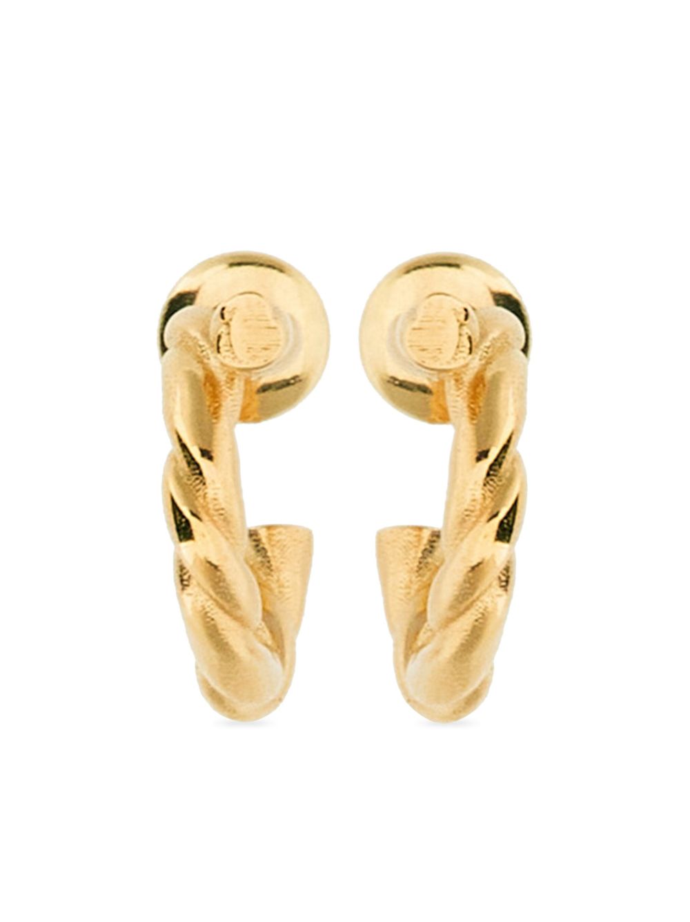Ferragamo 小号圈形设计抛光耳环 - 金色