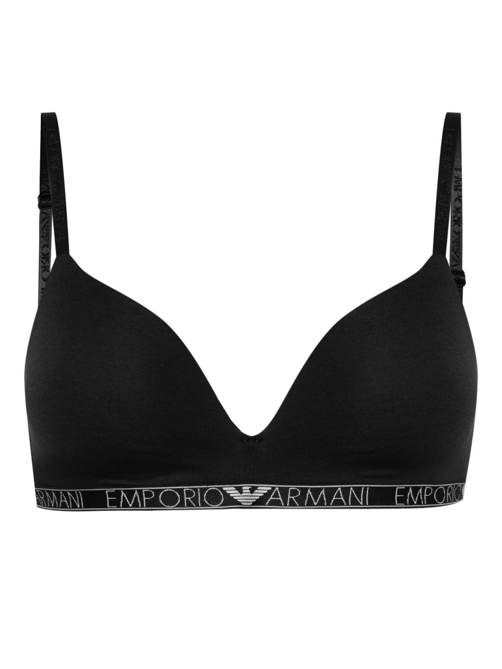 Emporio Armani Iconic logo底围文胸 - 黑色
