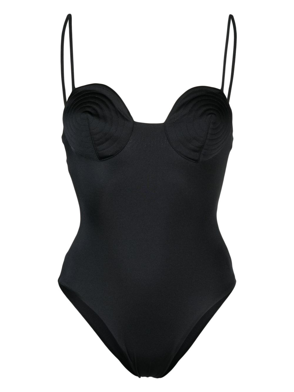 Noire Swimwear 圆领连体泳衣 - 黑色