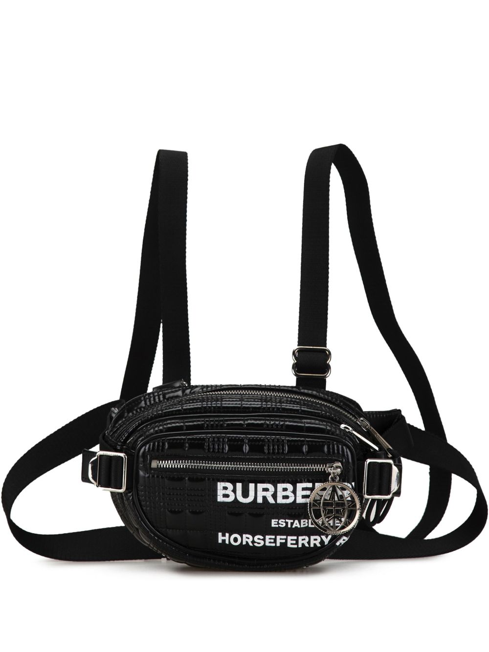 Burberry Pre-Owned Horseferry Cannon 印花涂层帆布腰包（2000年代典藏款） - 黑色