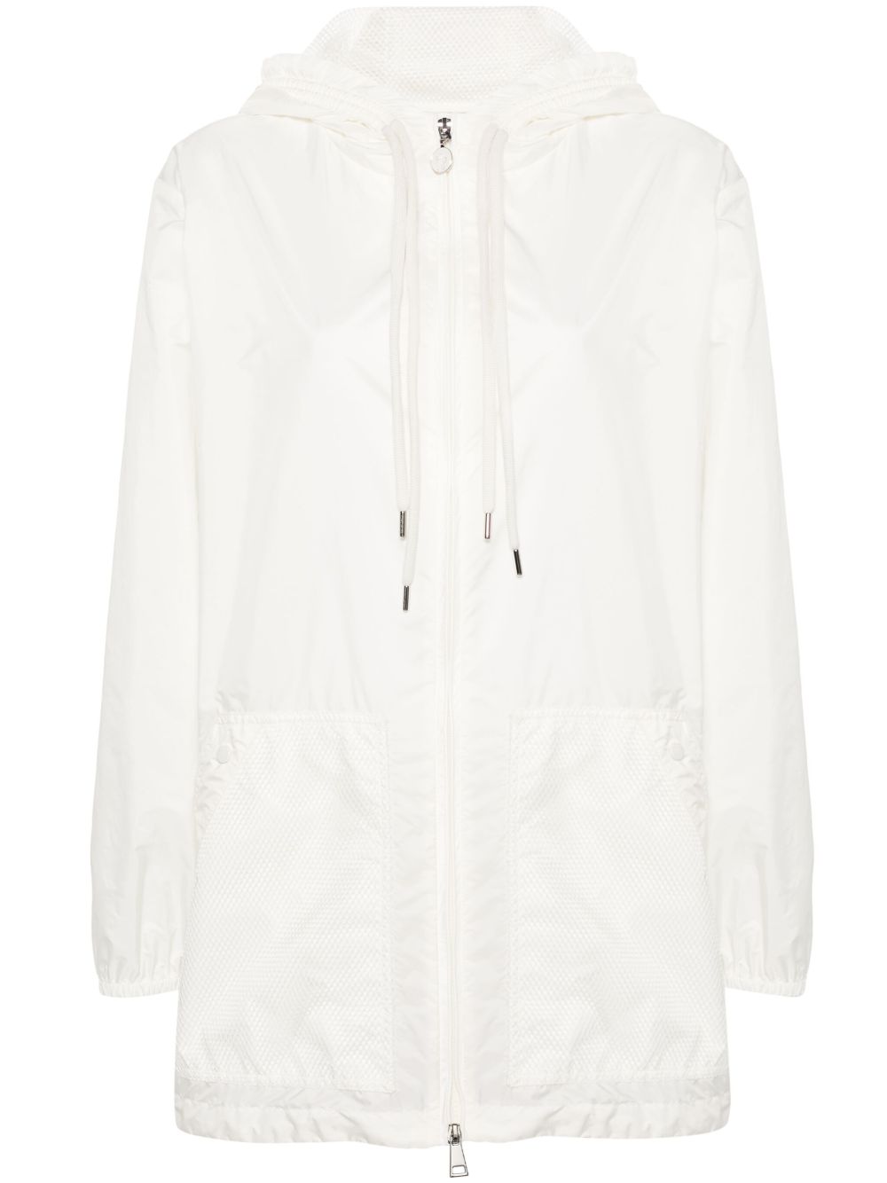 Moncler 网面拼接连帽夹克 - 白色