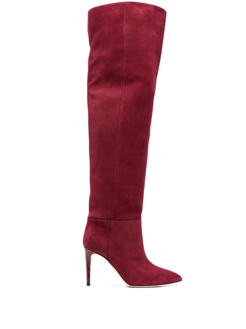 Paris Texas Stiletto 绒面皮高跟过膝靴 - 红色