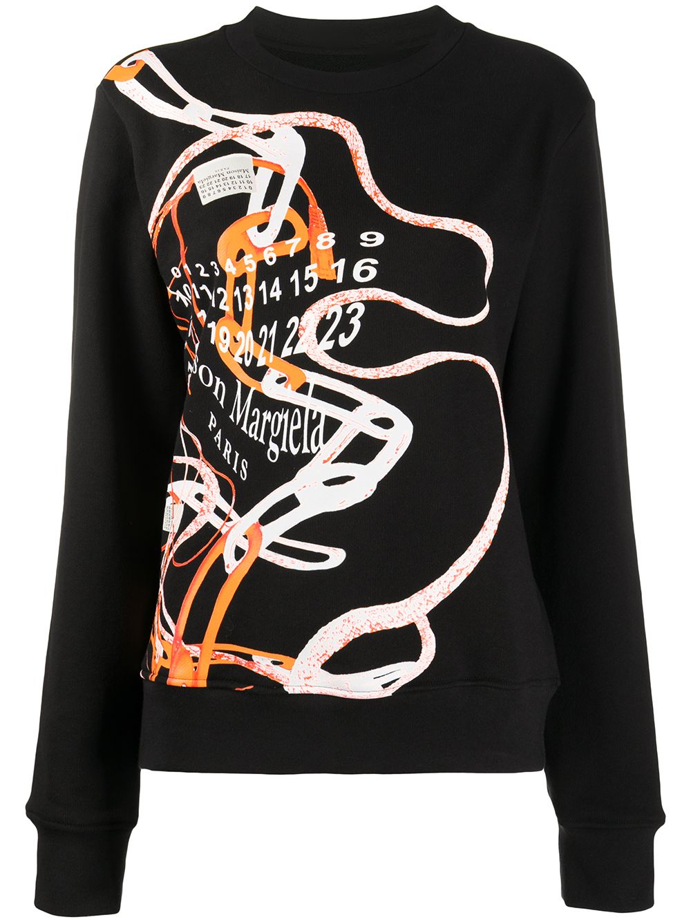Maison Margiela logo印花套头衫 - 黑色