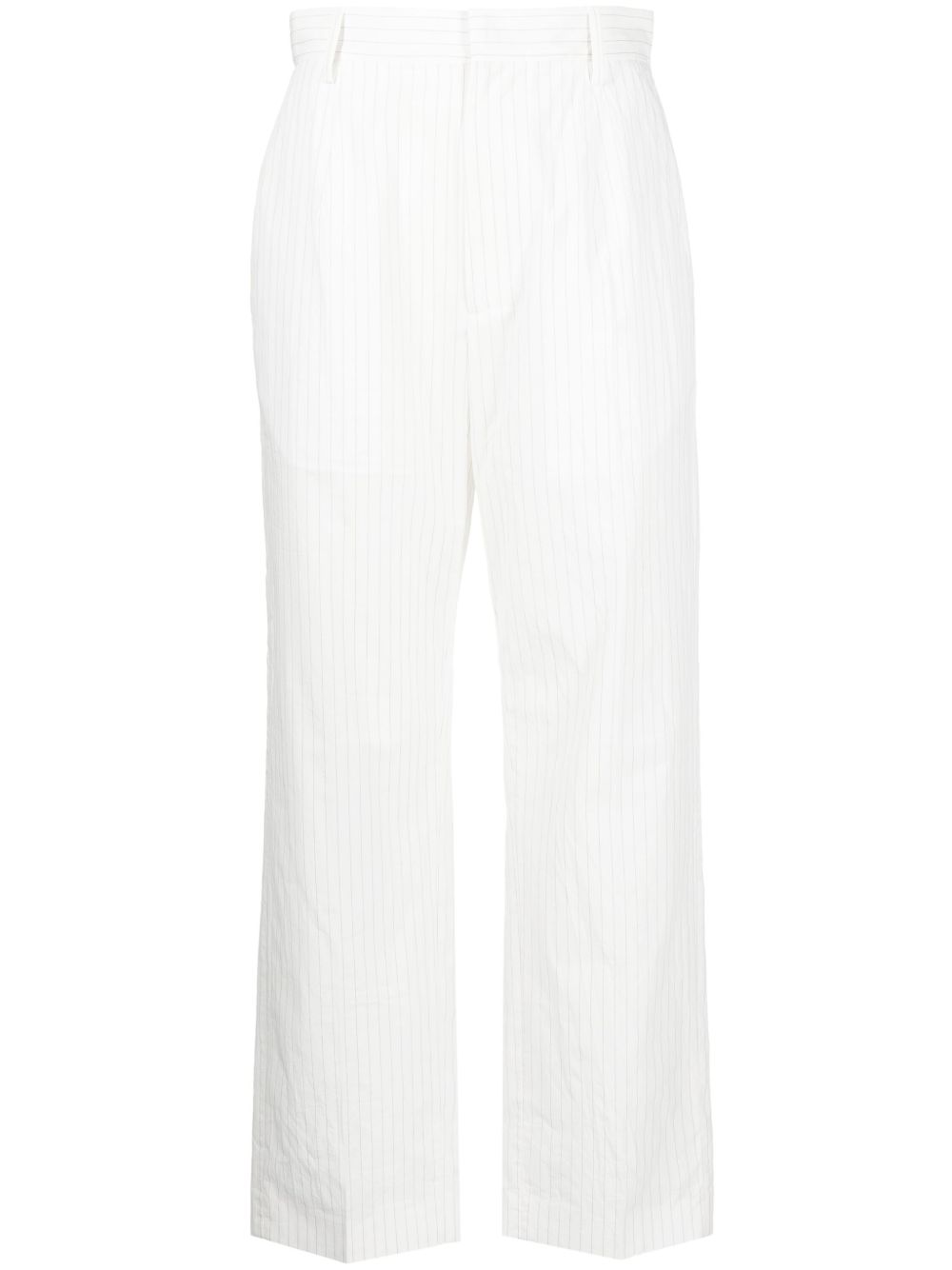 MM6 Maison Margiela 细条纹露踝裤 - 白色