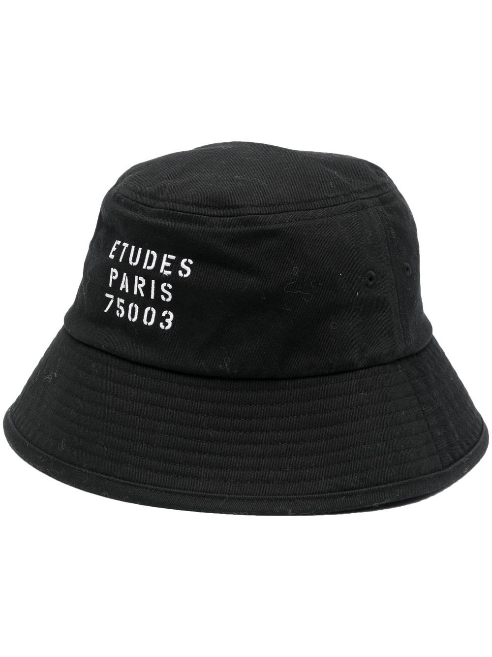 Etudes logo刺绣渔夫帽 - 黑色