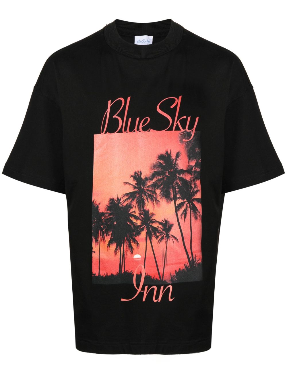 BLUE SKY INN 照片印花短袖T恤 - 黑色