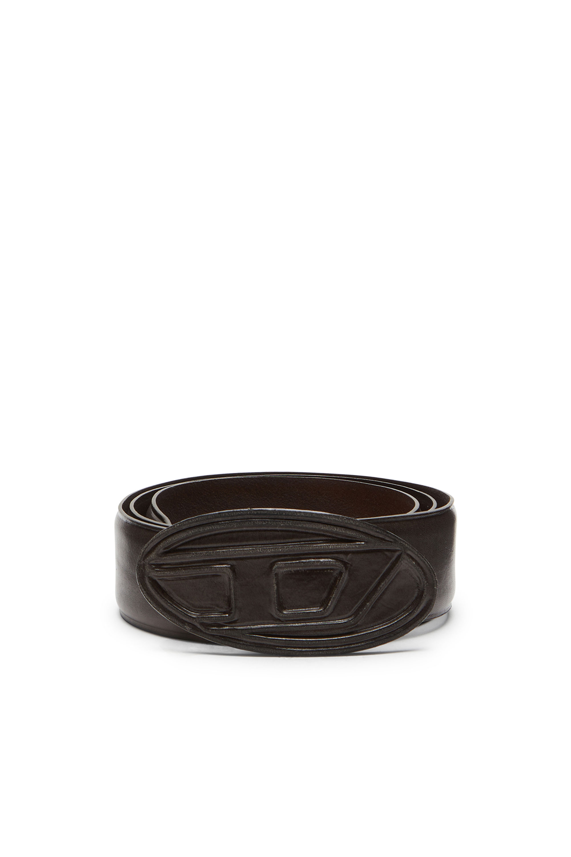 Diesel - Leather belt with leather-covered buckle - Belts - Man - Brown