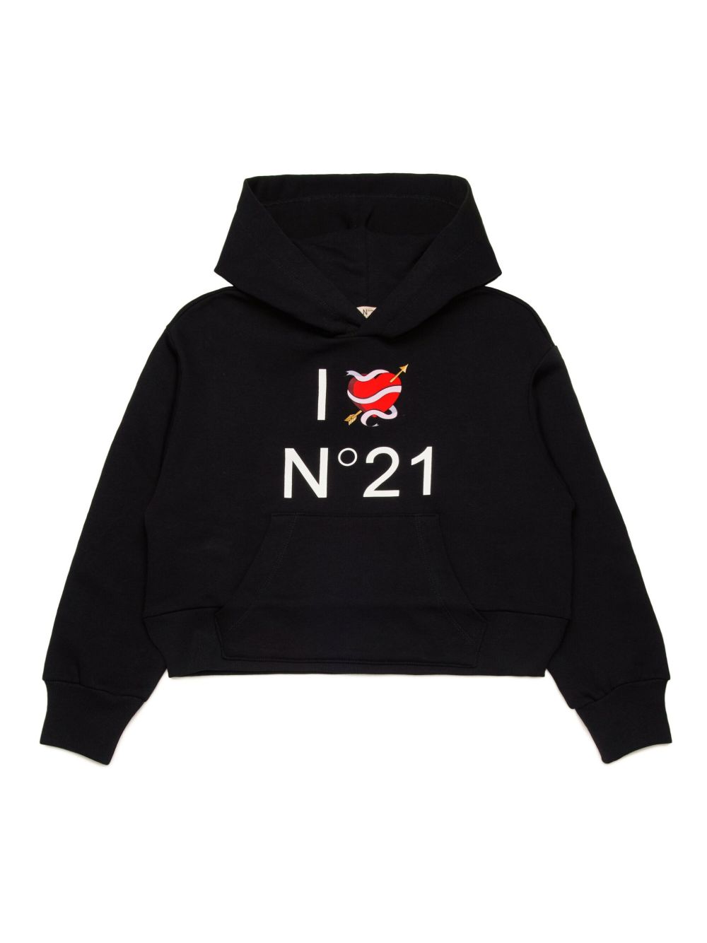 Nº21 Kids logo印花连帽衫 - 黑色