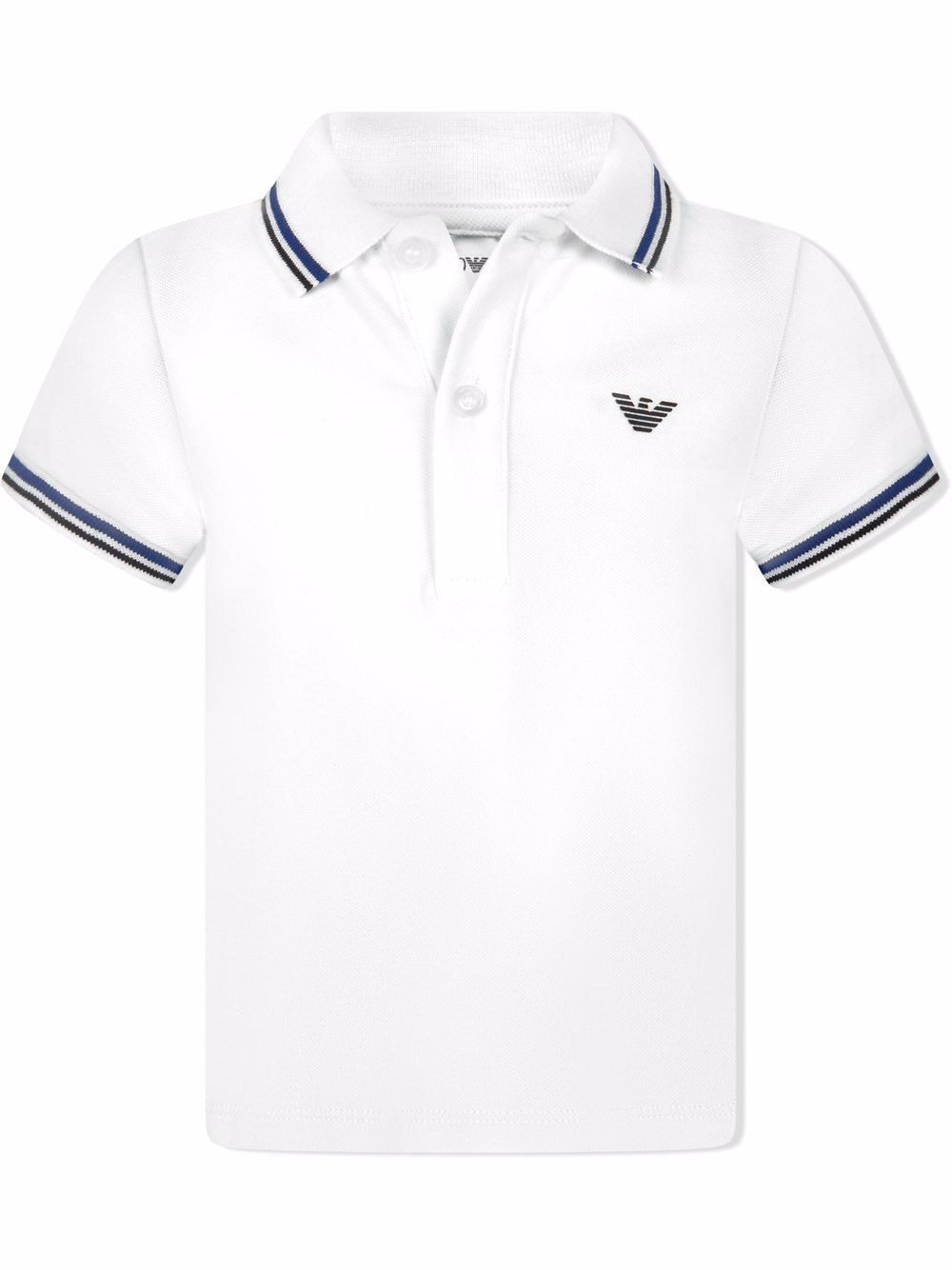 Emporio Armani Kids logo印花polo衫 - 白色