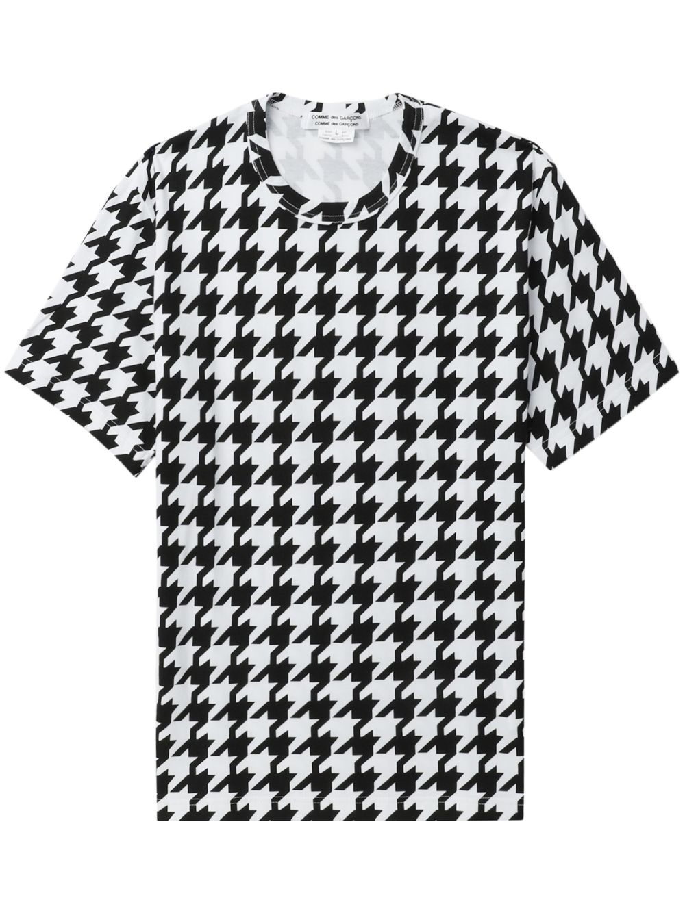 Comme Des Garçons Comme Des Garçons 千鸟格纹棉T恤 - 黑色