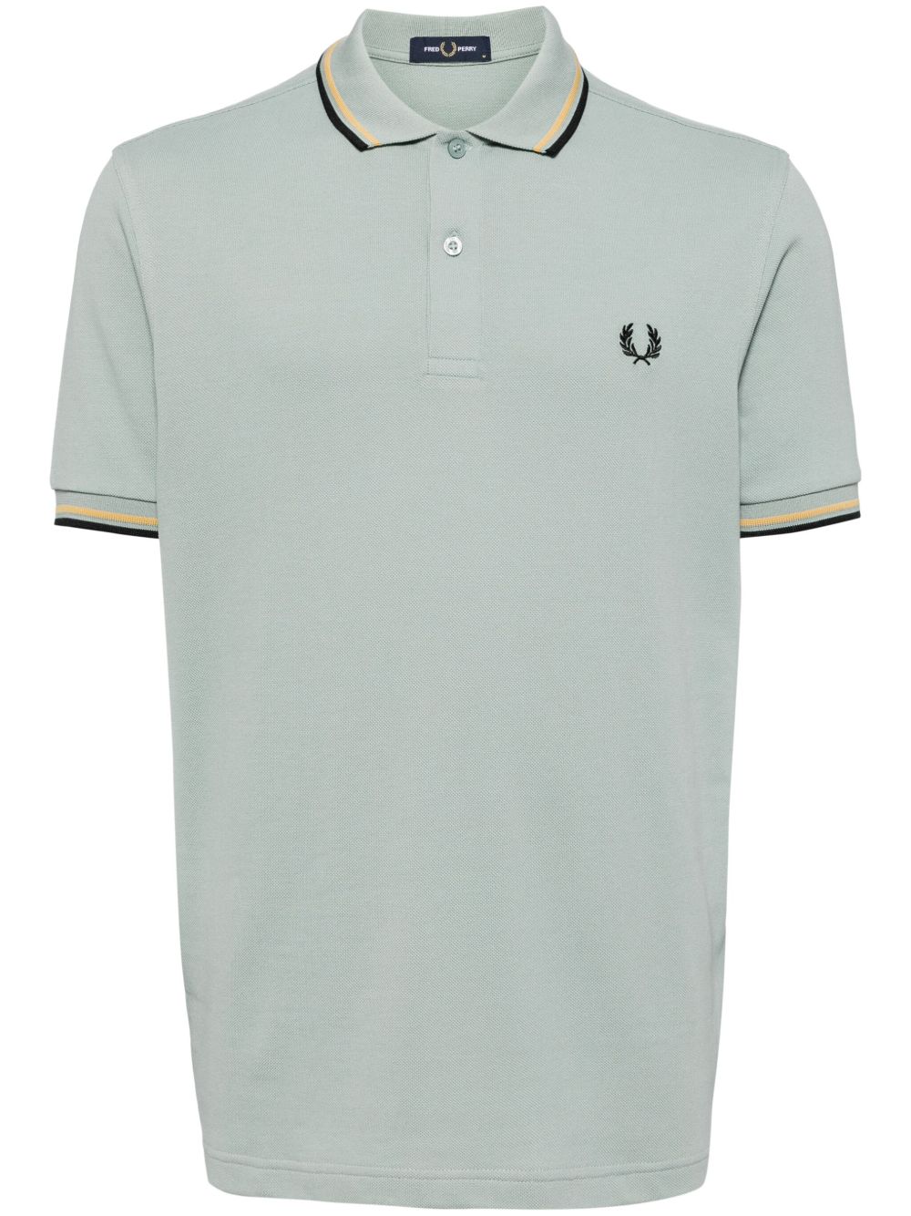 Fred Perry logo刺绣棉polo衫 - 绿色