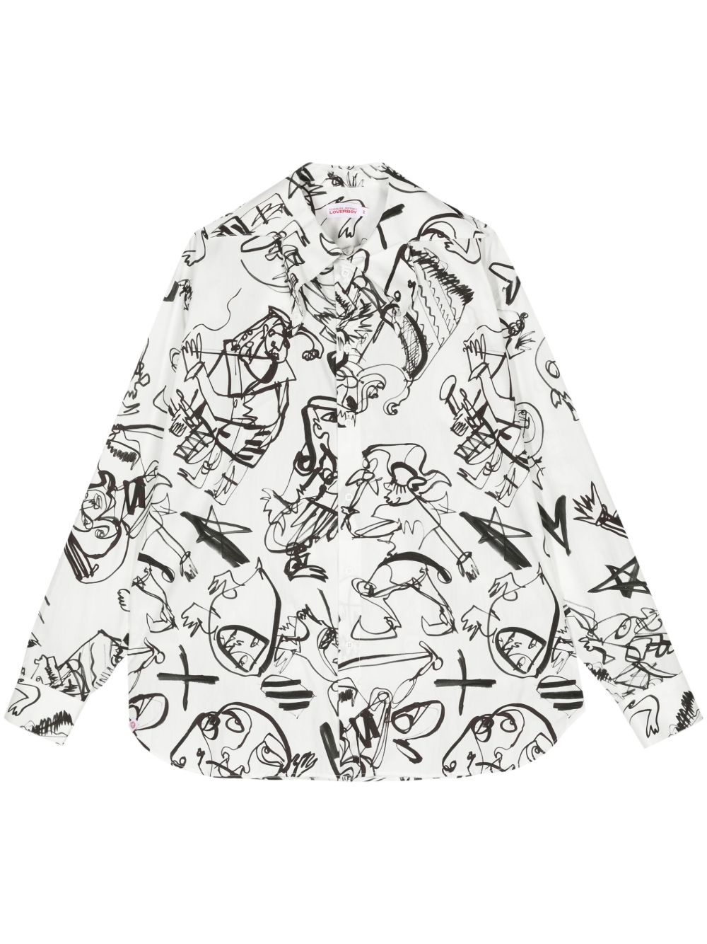 Charles Jeffrey Loverboy 草图印花棉衬衫 - 白色