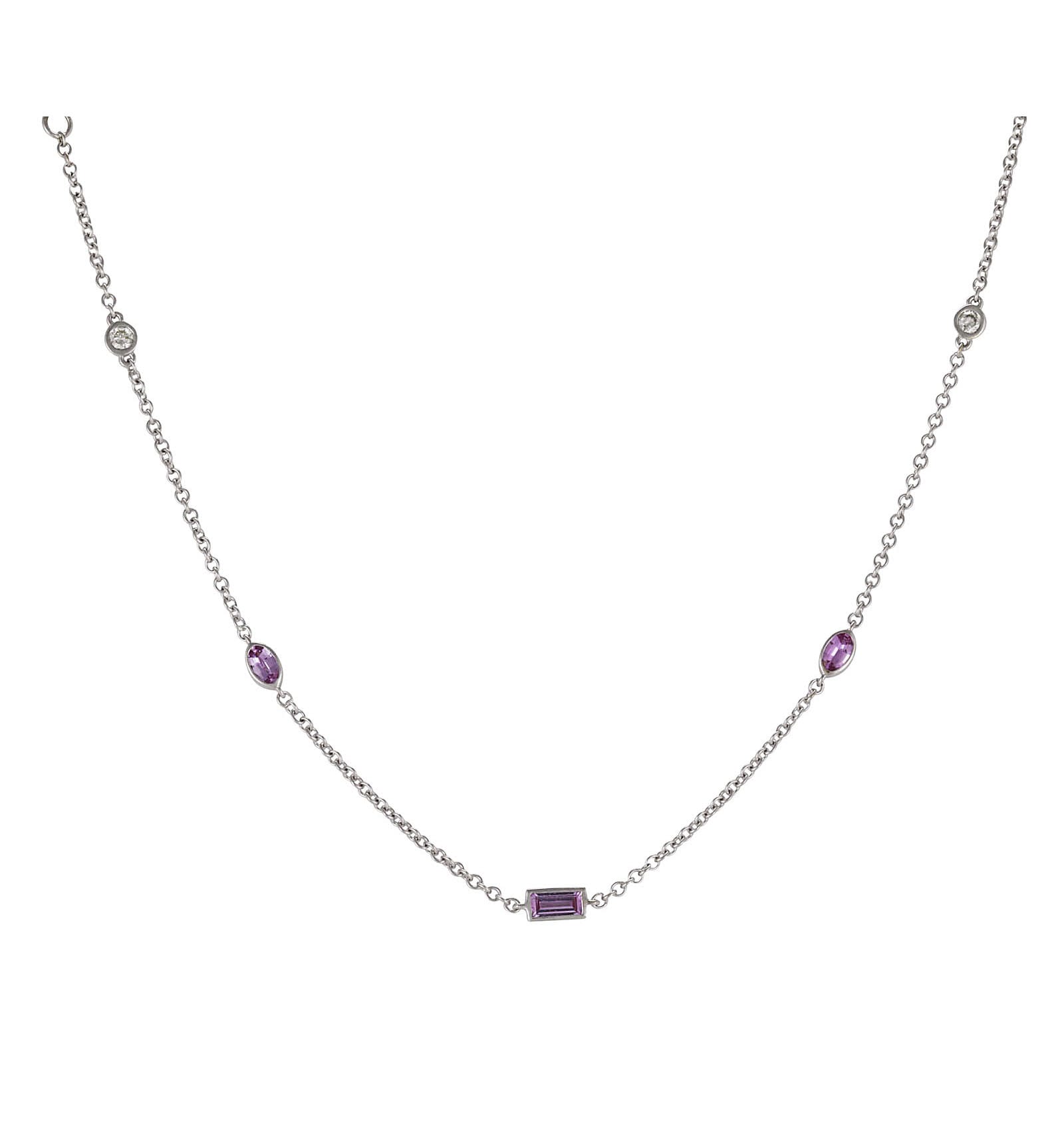 Lo Spazio Jewelry Lo Spazio Pink Sapphire and Diamond Necklace