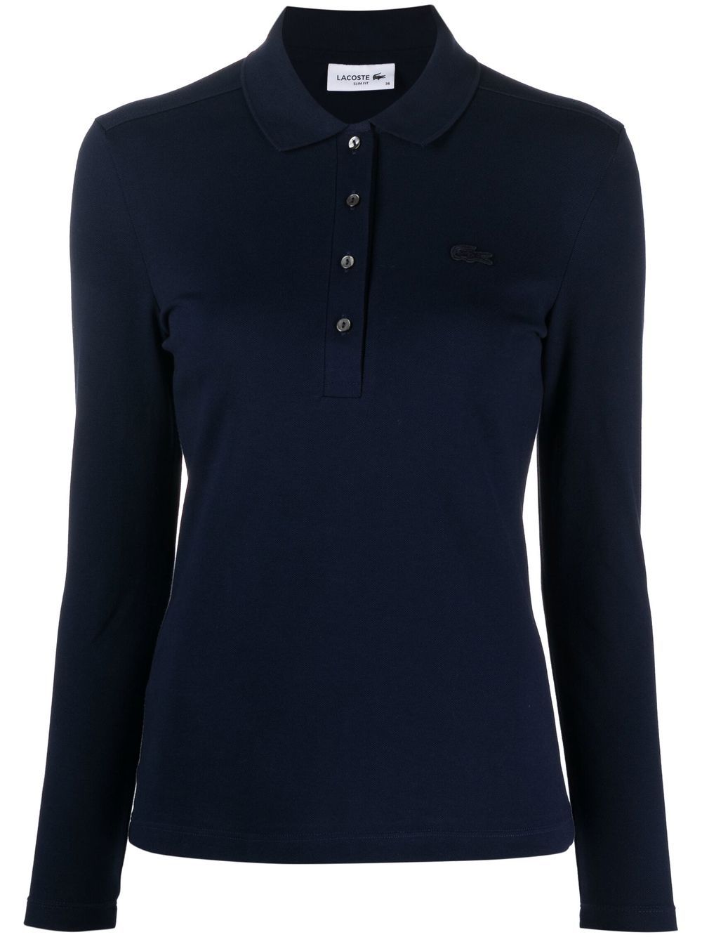 Lacoste 标贴长袖polo衫 - 蓝色