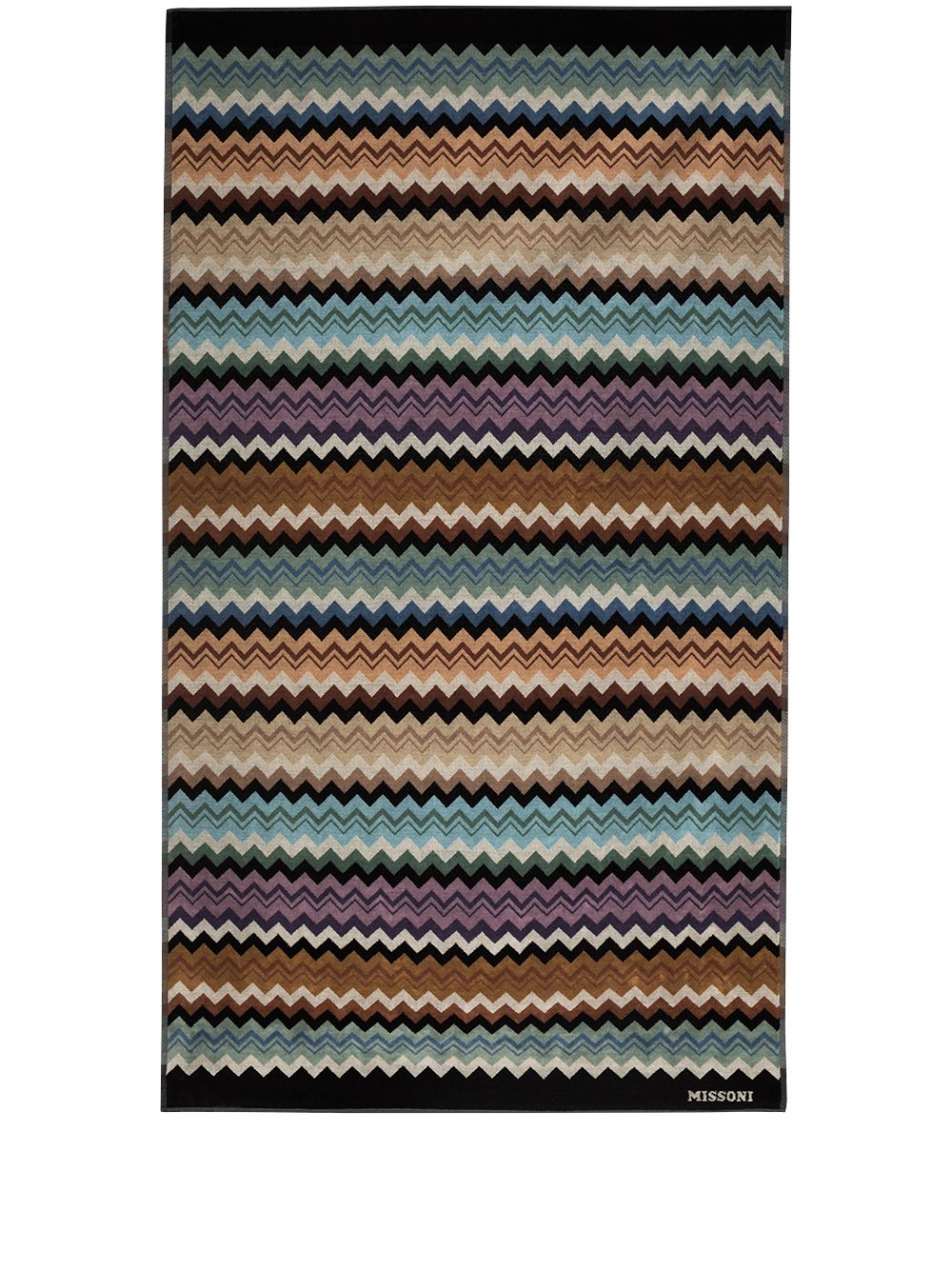 Missoni Home Adam Z字形图案沙滩毛巾 - 蓝色