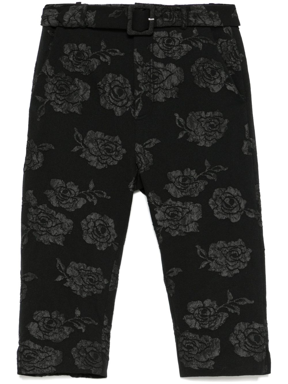 ROTATE BIRGER CHRISTENSEN 花卉提花七分裤 - 黑色