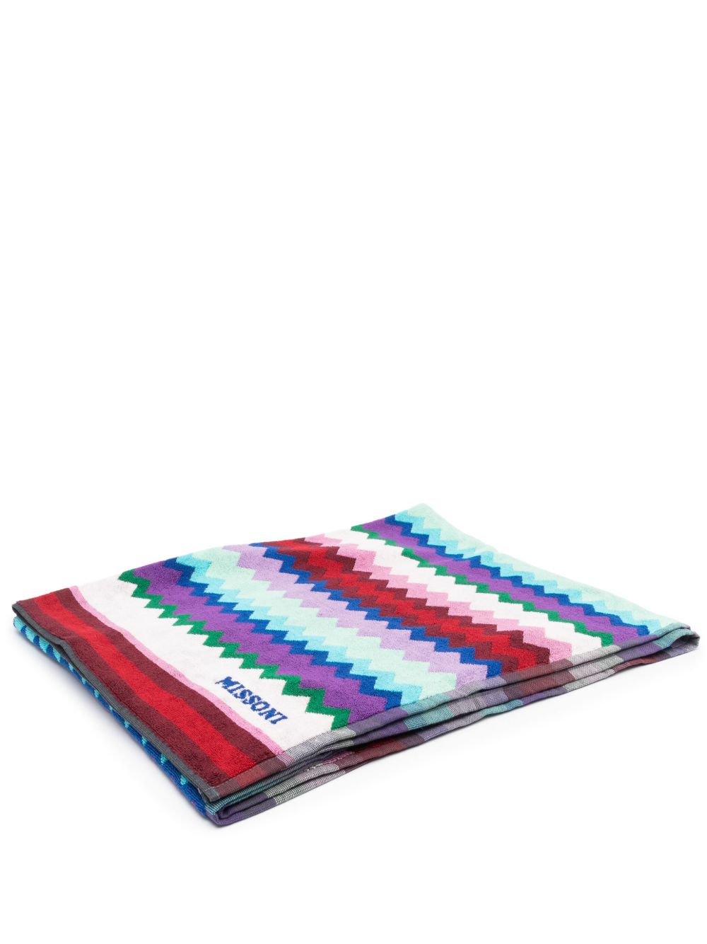 Missoni Home Z字形图案印花毛巾 - 蓝色