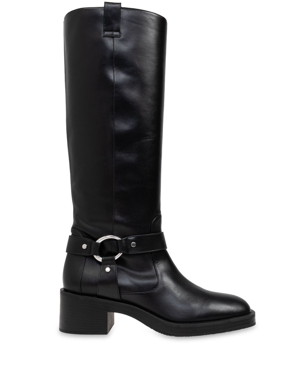 Stuart Weitzman Jax 及膝皮靴 - 黑色