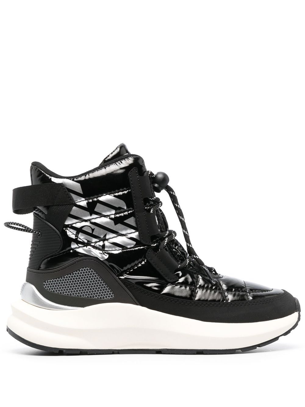Ea7 Emporio Armani Mountain 绗缝高帮运动鞋 - 黑色