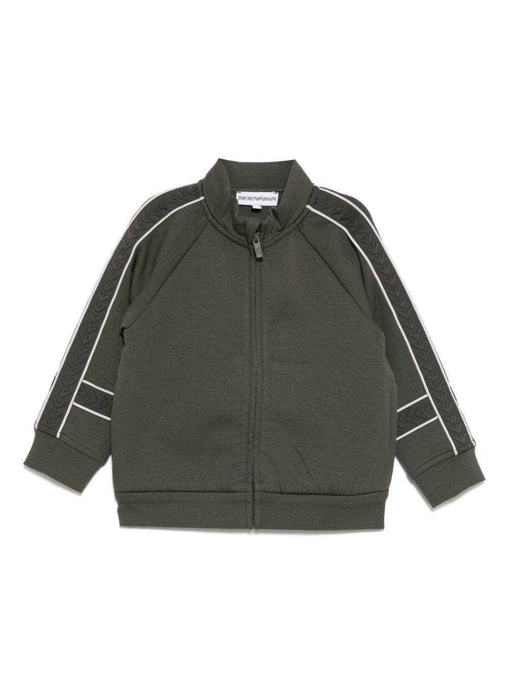 Emporio Armani Kids logo饰带夹克 - 绿色