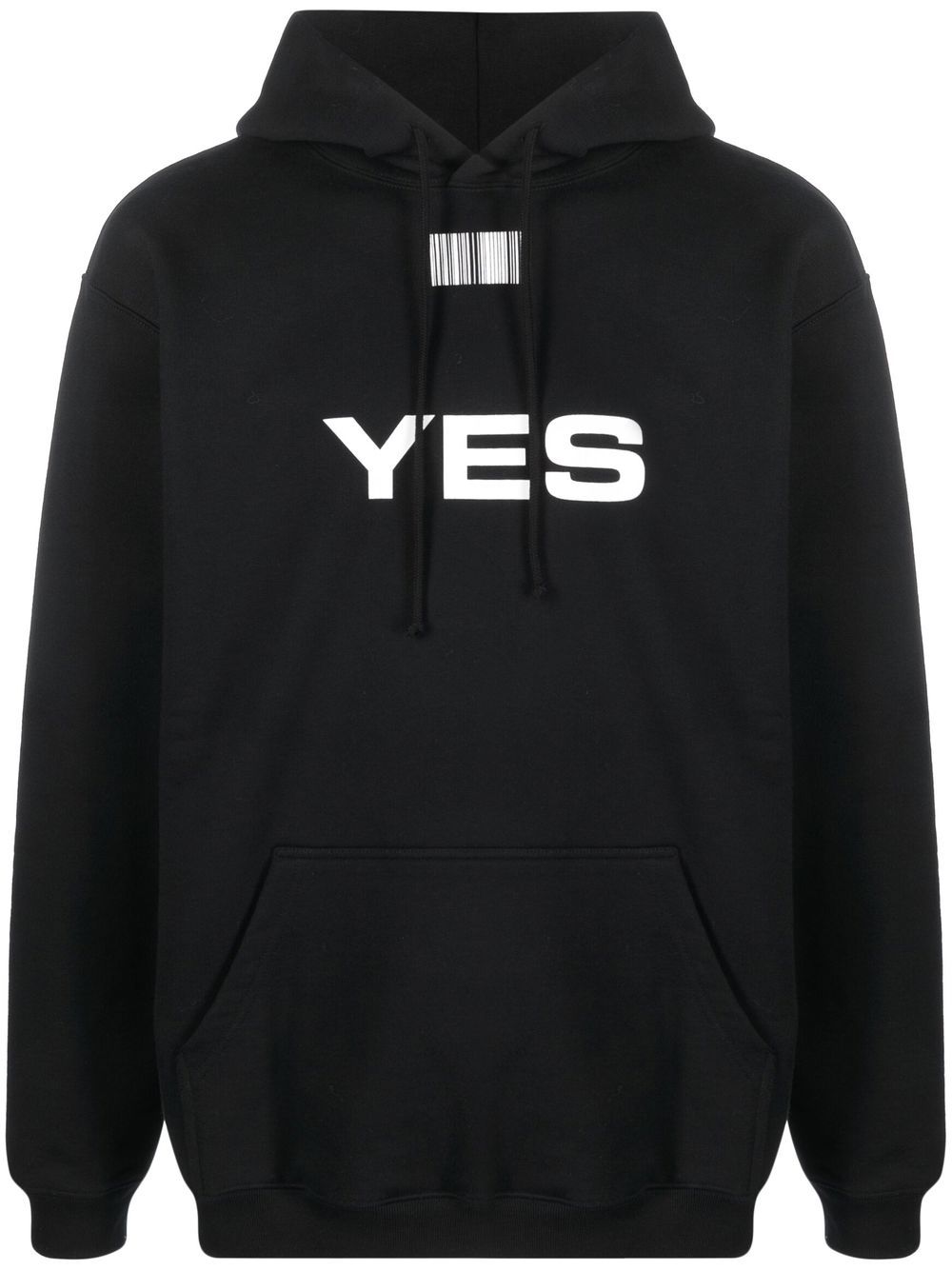 VETEMENTS 标语印花抽绳连帽衫 - 黑色