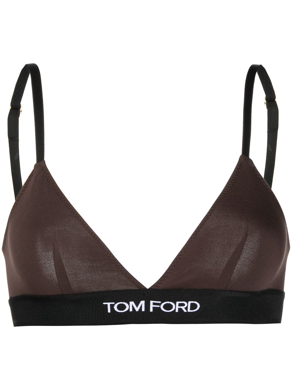 TOM FORD 汤姆福特 logo织带文胸 - 褐色