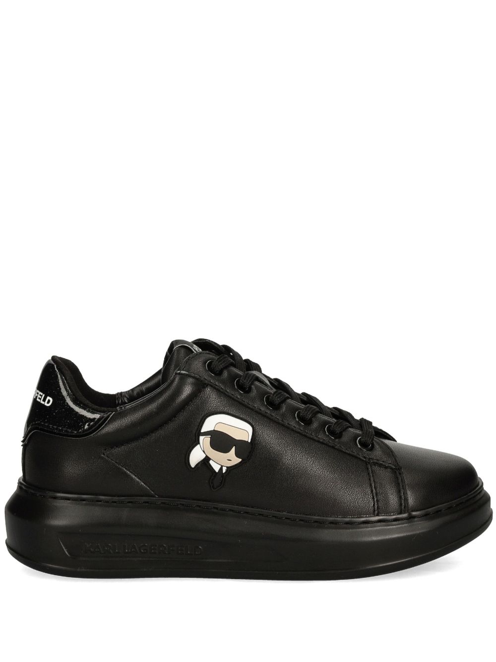 Karl Lagerfeld Ikonik NFT Kapri 皮质运动鞋 - 黑色