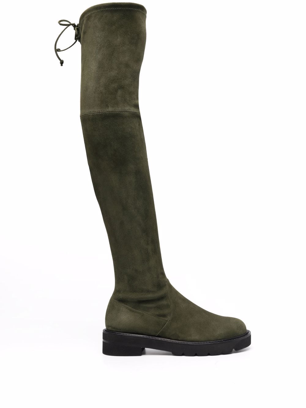 Stuart Weitzman Lowland Lift 绒面皮过膝靴 - 绿色