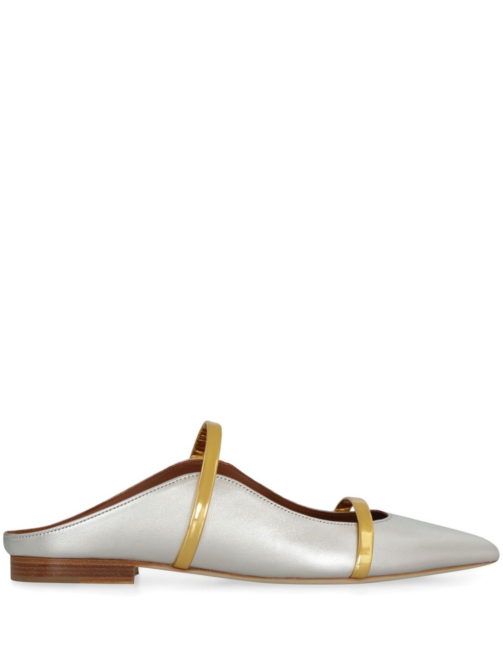 Malone Souliers Maureene尖头芭蕾舞平底鞋 - 银色