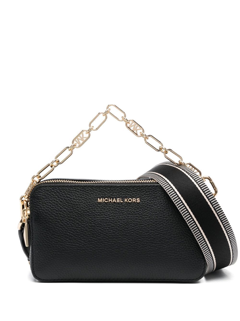 Michael Michael Kors 小号皮质斜挎包 - 黑色