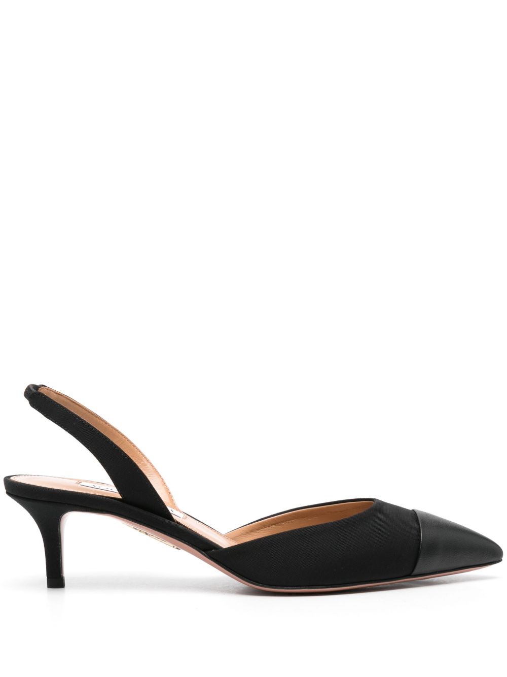 Aquazzura 对比鞋头盖裹踝中跟鞋（6厘米） - 黑色